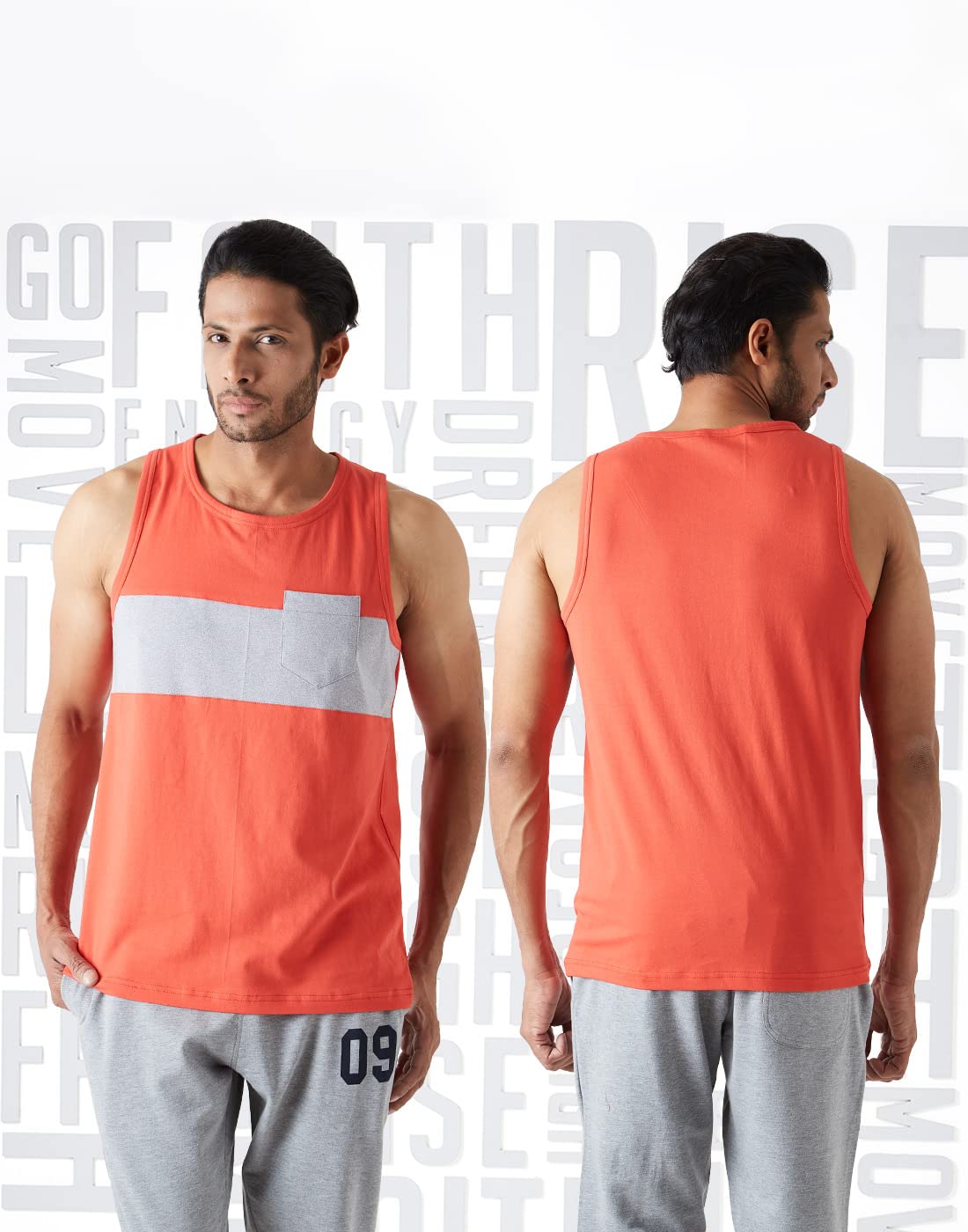 Alan Jones Clothing Men's Cotton Colorblocked Sleeveless Regular Fit T-Shirt-4