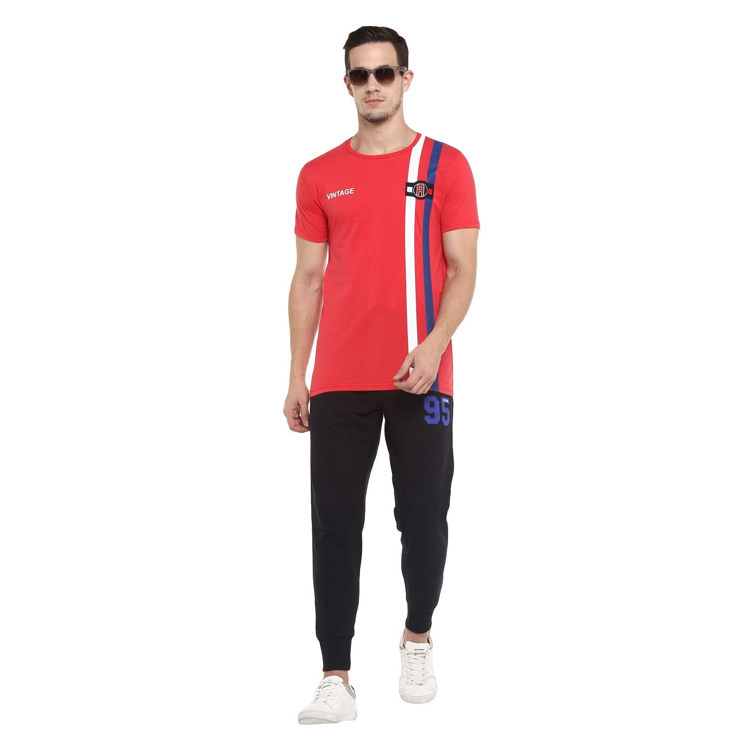 Alan Jones Clothing Men Clothing Printed Lycra Half Sleeves Slim Fit Tshirt-4