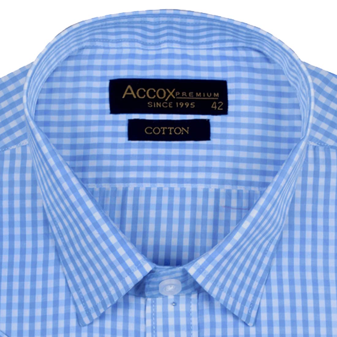 Accox Men's Cotton Checkered Formal Shirt (B08K4NPQRM)