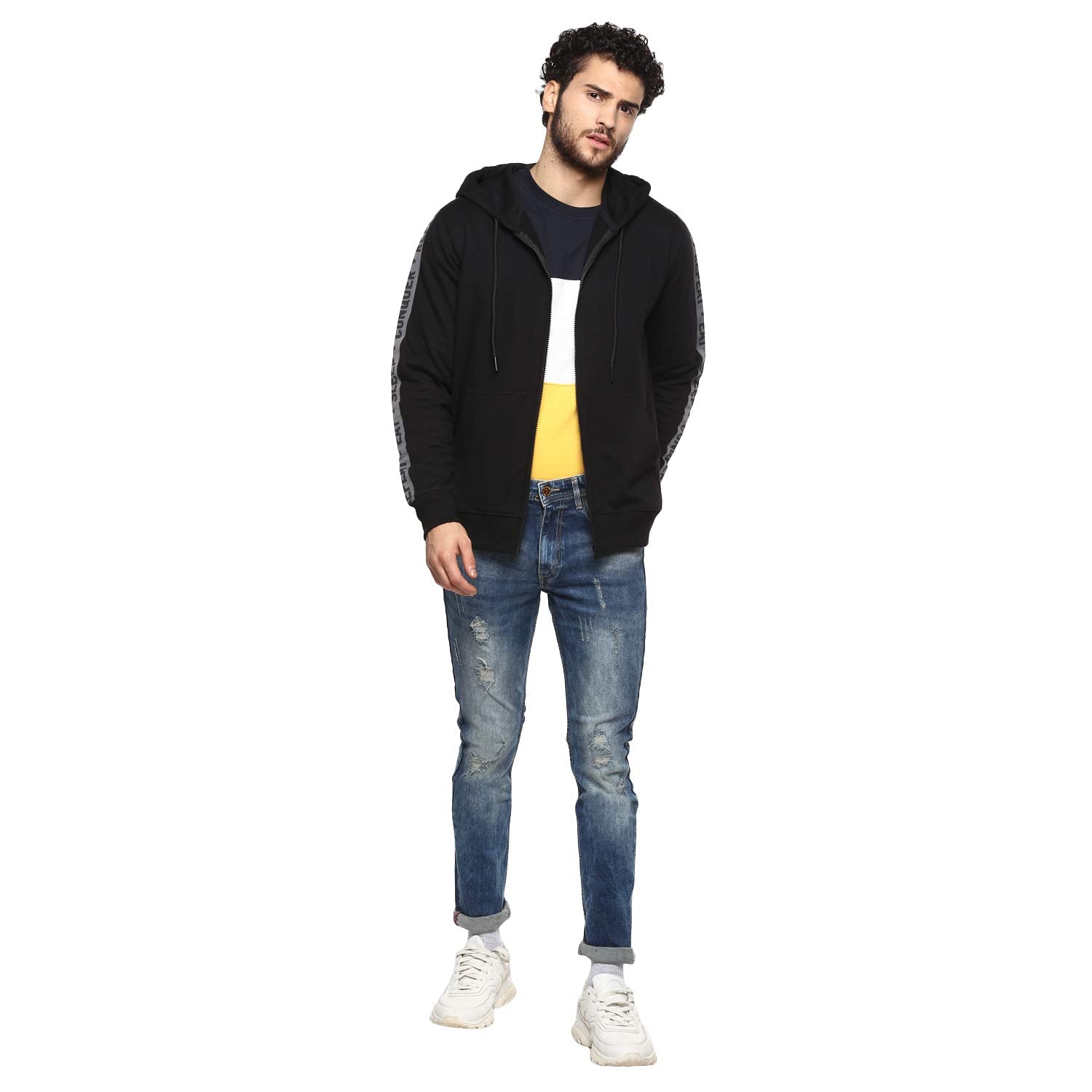 Alan Jones Clothing Men's Taped Cotton Hooded Sweatshirt-4