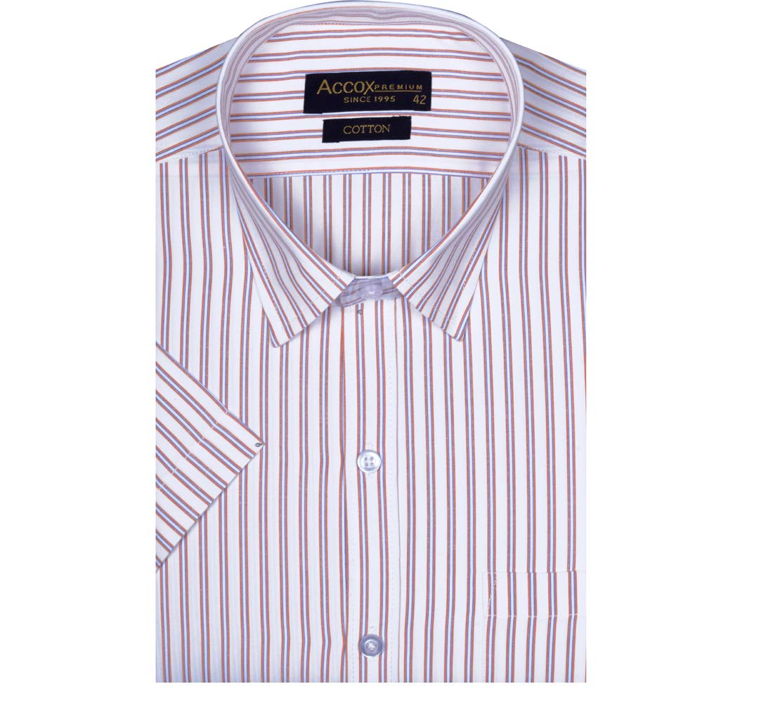 Accox Men's Cotton Striped Formal Shirt (B0CQTKMKNK)