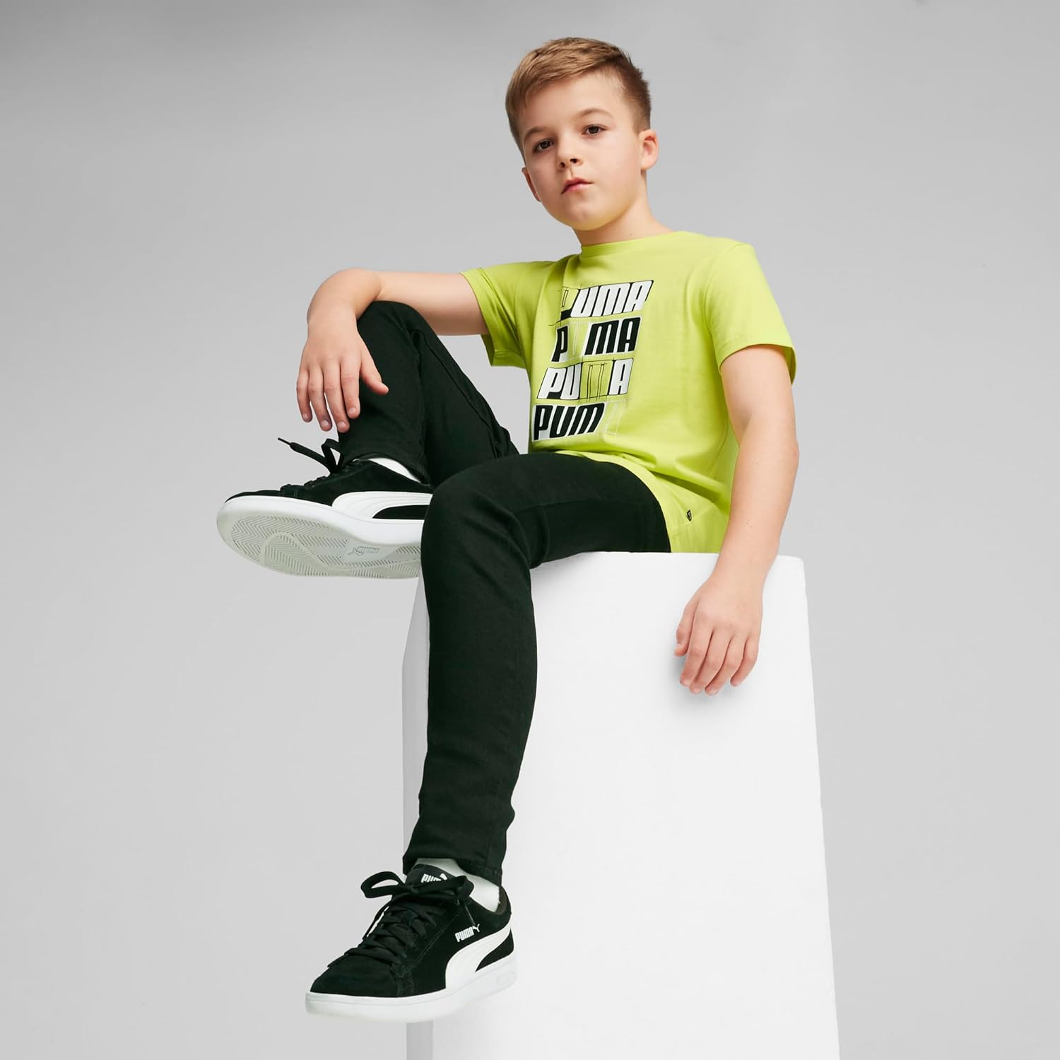 Puma Boy's Printed Regular Fit T-Shirt