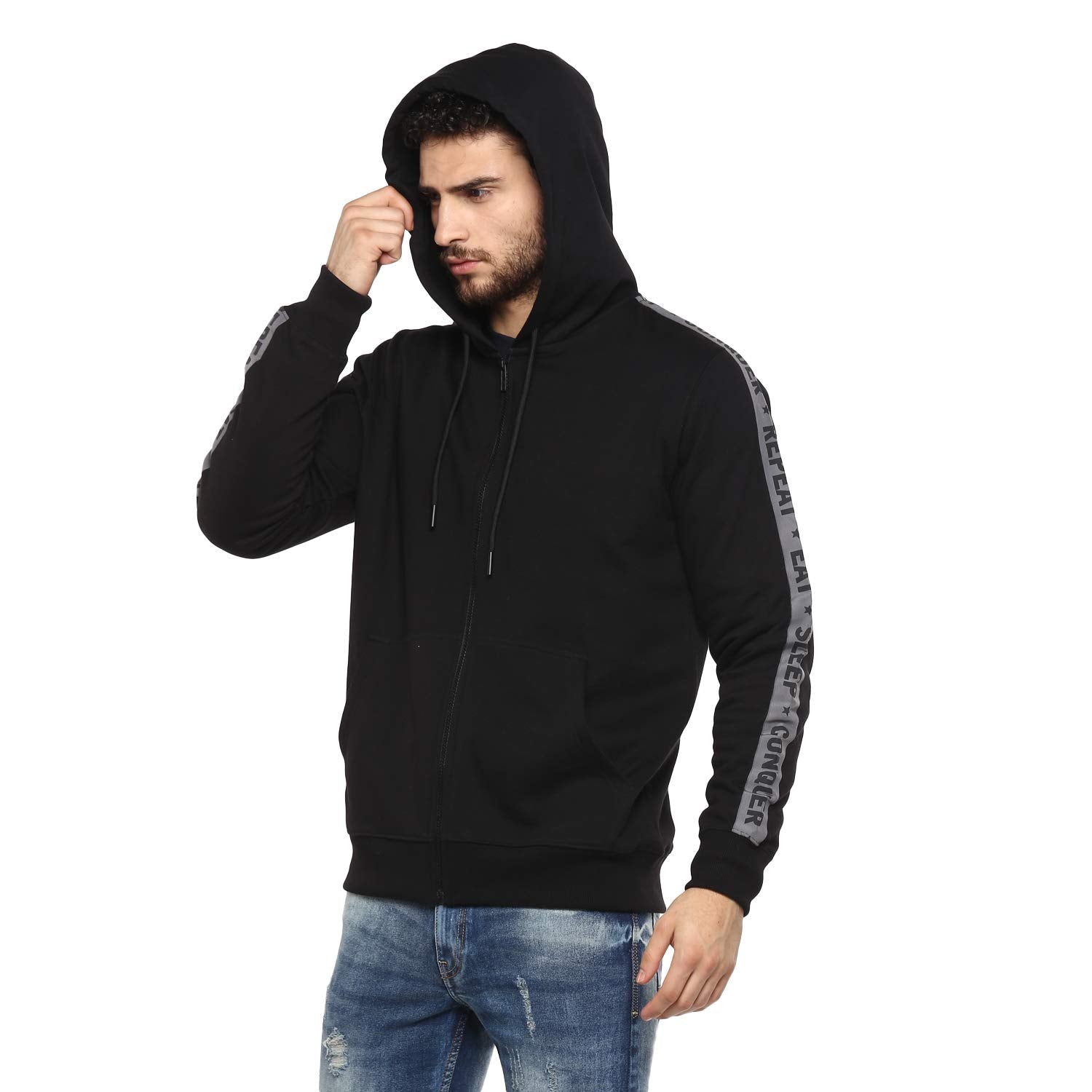 Alan Jones Clothing Men's Taped Cotton Hooded Sweatshirt-3