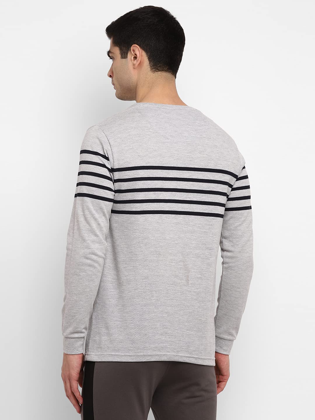 Alan Jones Clothing Men's Striped Full Sleeves Round Neck Regular Fit T-Shirt-4