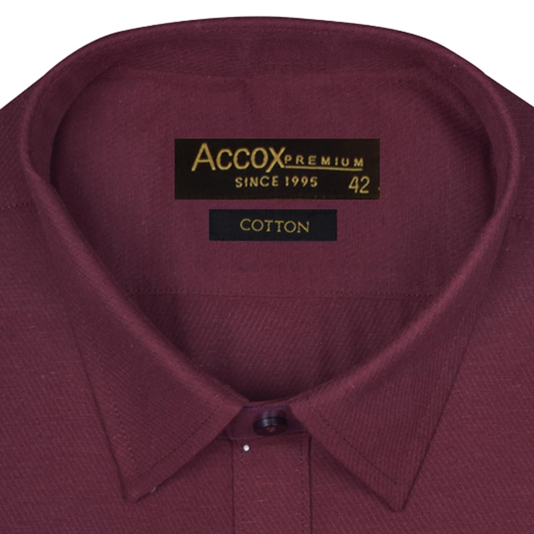 Accox Men's Cotton Plain Formal Shirt (B0CY8N51YR)