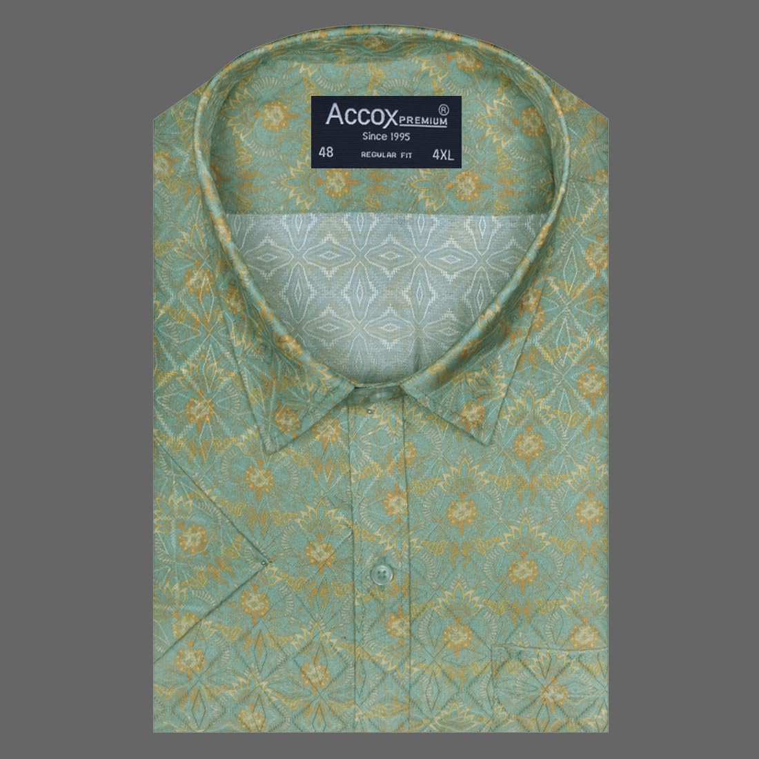Accox Men's Cotton Printed Formal Shirt (B0DJ5K7B9Q)