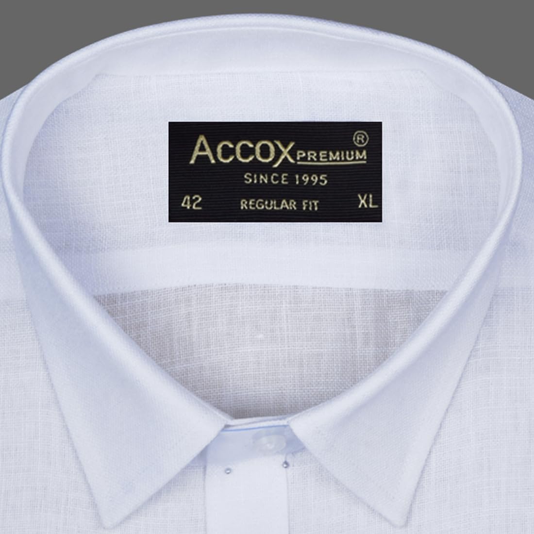 ACCOX Men's Breathable Cotton Linen Full Long Sleeves Plain Regular Fit Formal Shirt for Men (GCR376)