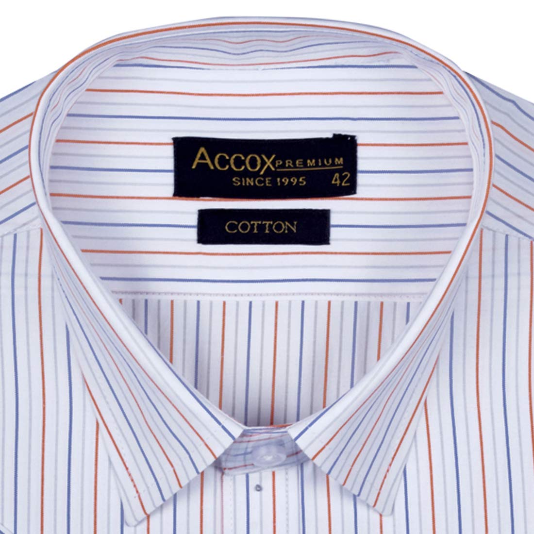 Accox Men's Cotton Striped Formal Shirt (B08YRBR6DB)
