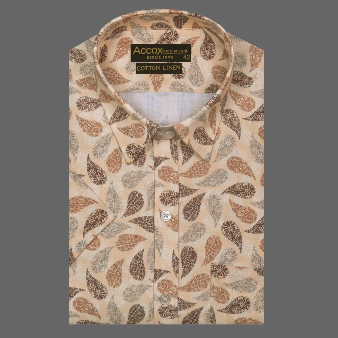 Accox Men's Cotton Printed Formal Shirt (B0D8BNK1H9)