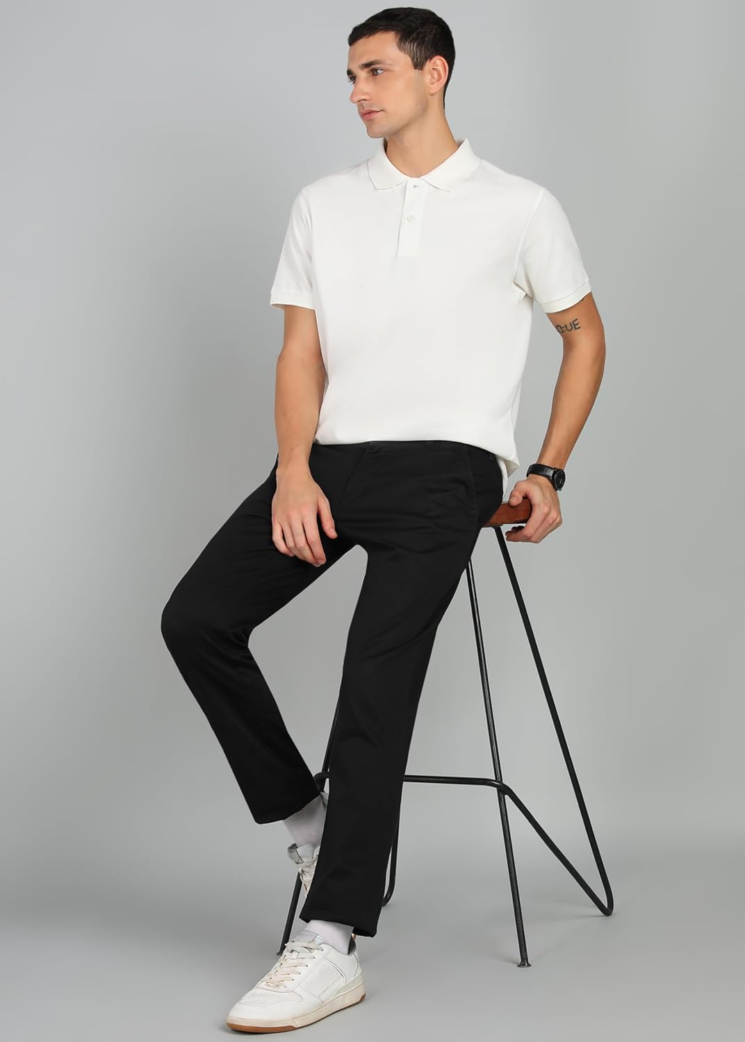 Alan Jones Clothing Solid Men's Polo Neck Regular Fit T-Shirt-3