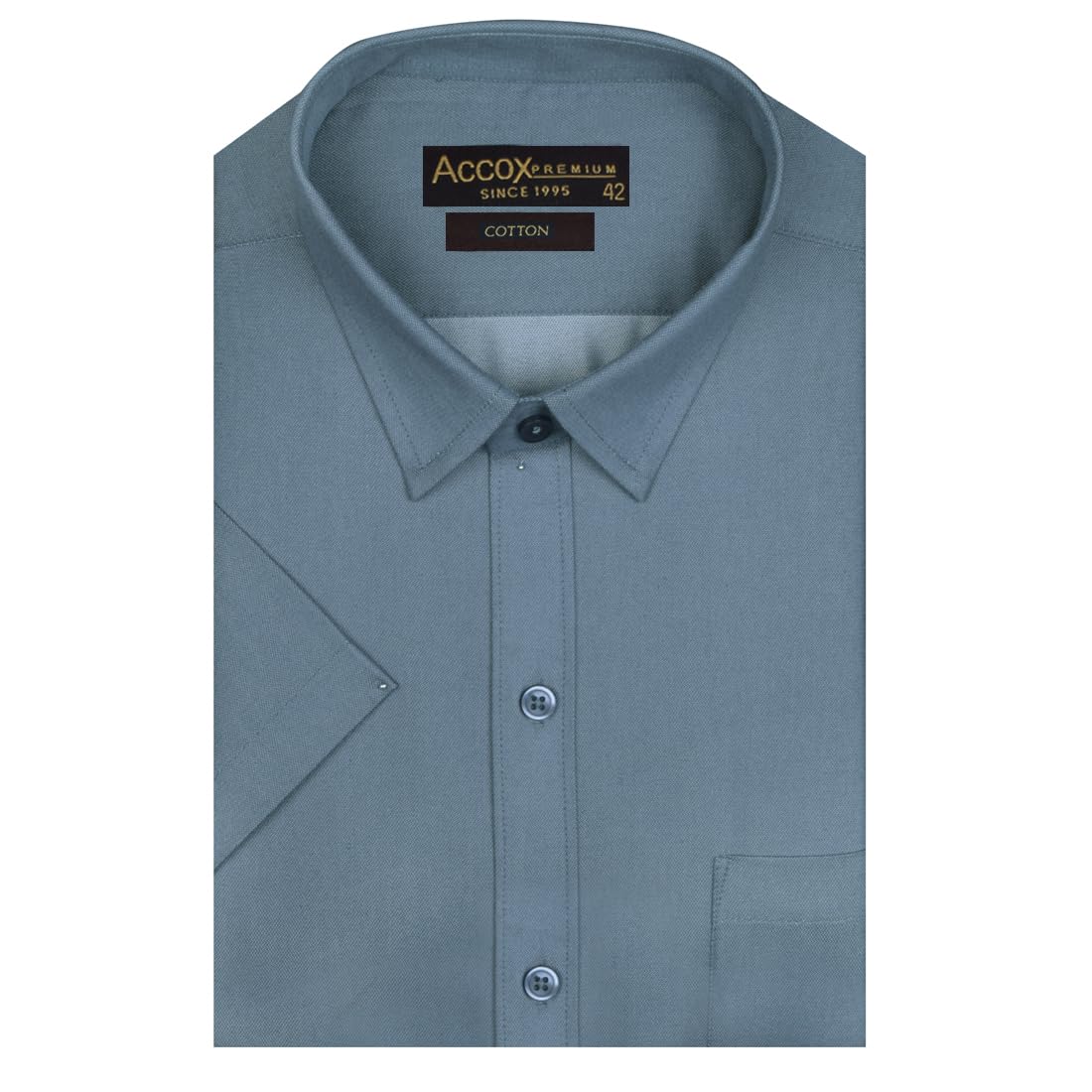 Accox Men's Cotton Plain Formal Shirt (B0CK4HXM43)