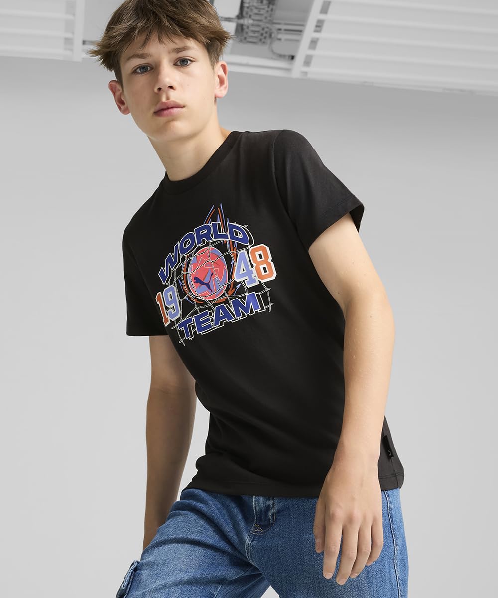 Puma Boy's Graphic Print Regular Fit T-Shirt