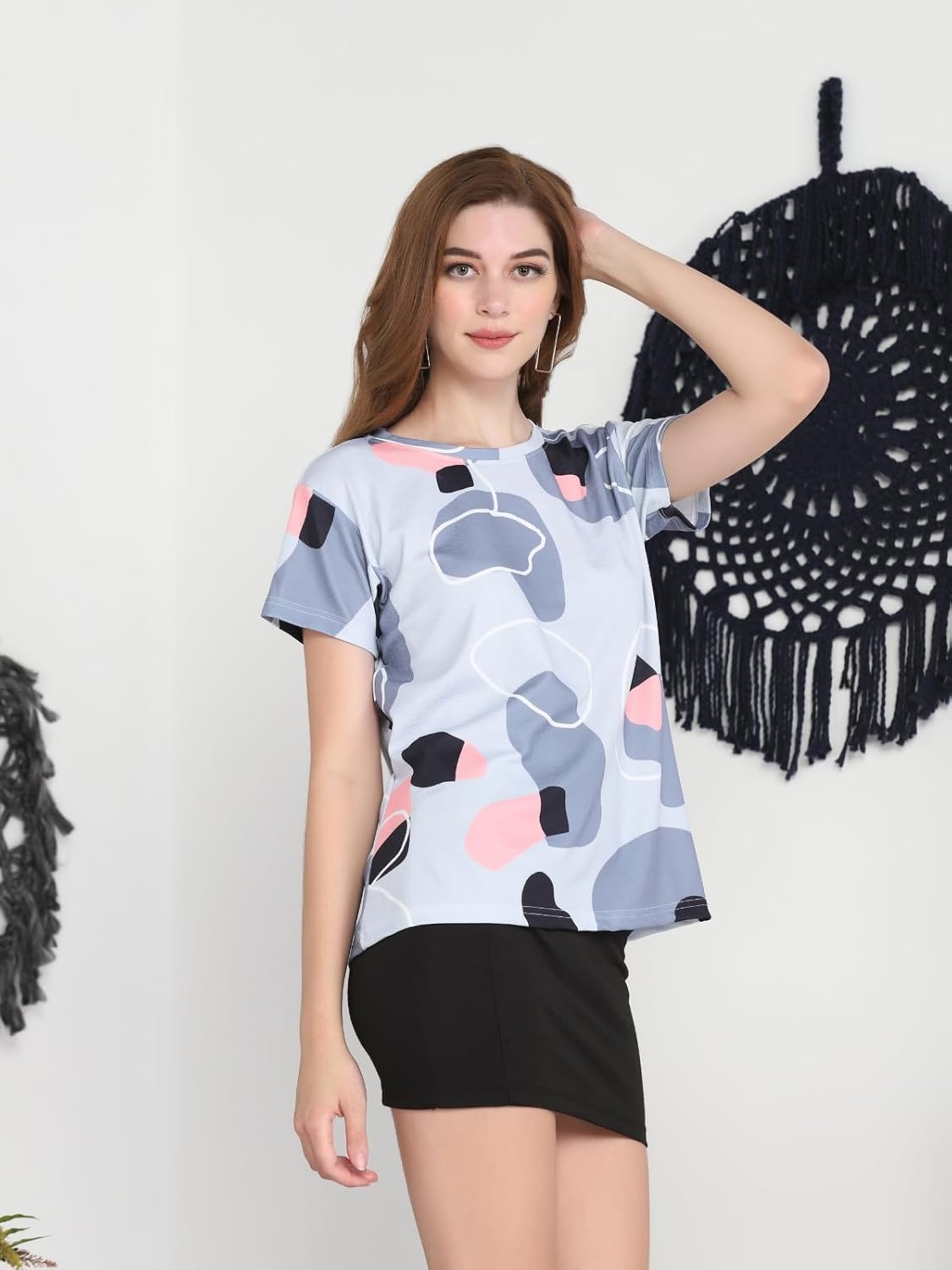 GRECIILOOKS Korean Crop Formal Tops Shirt for Women Regular Fit