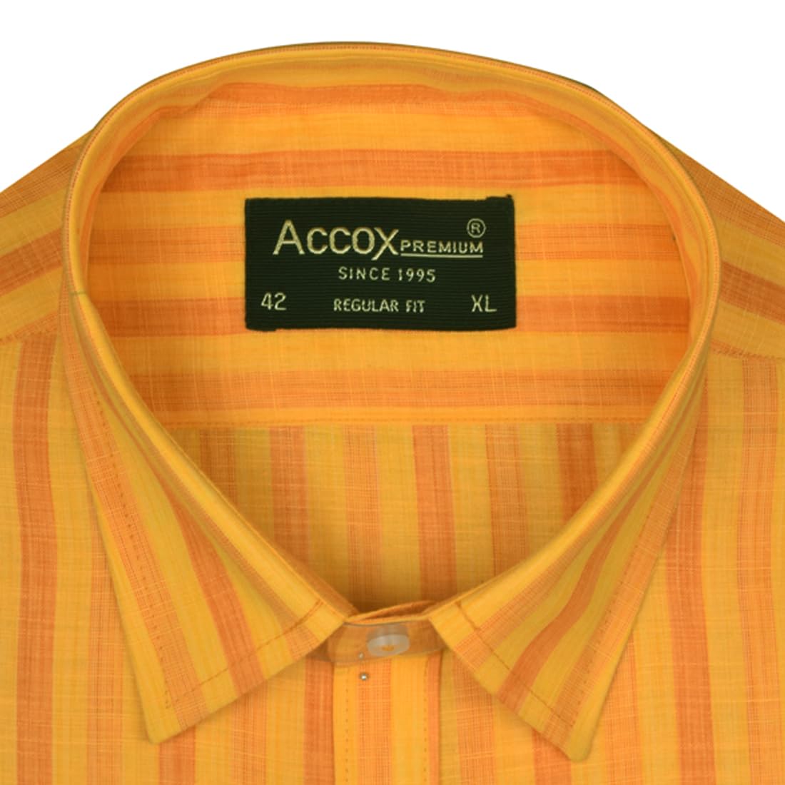 ACCOX Men's Breathable Cotton Half Sleeves Striped Regular Fit Formal Shirt for Men (O_GCR378)