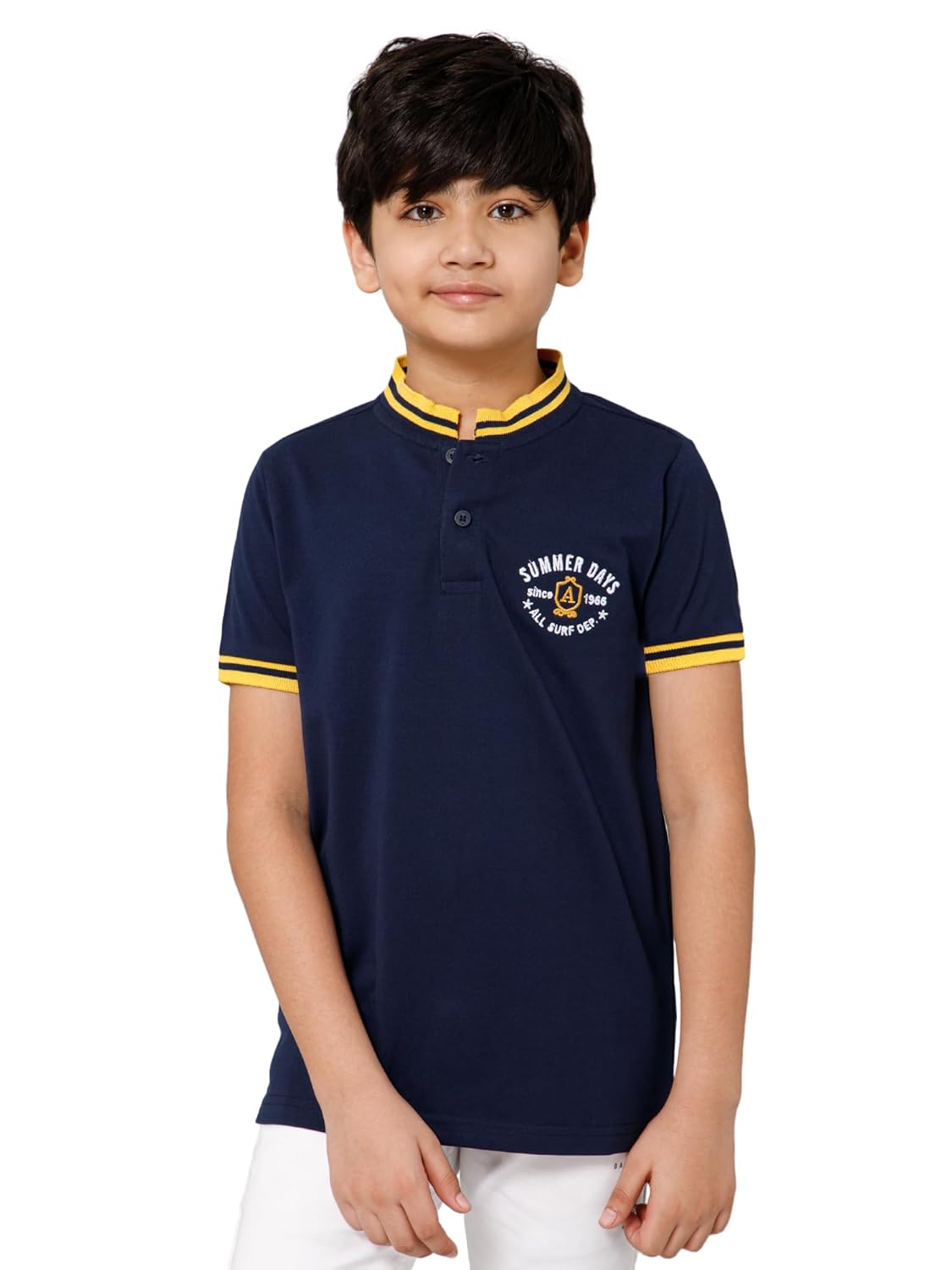 Alan Jones Clothing Solid Regular Fit Boy's Polo T-Shirt-1