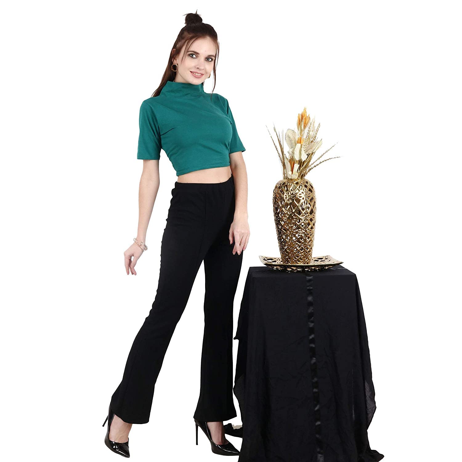 GRECIILOOKS Women High-Waisted Trousers