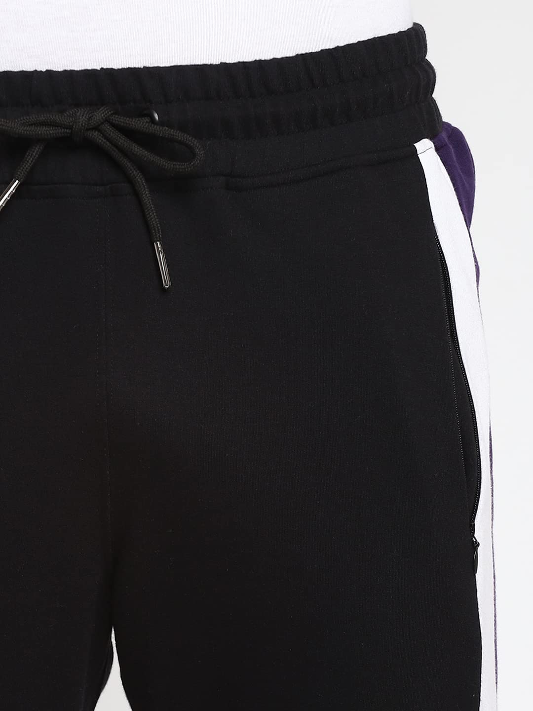 Alan Jones Clothing Men's Colour Blocked Solid Slim Joggers Track Pants