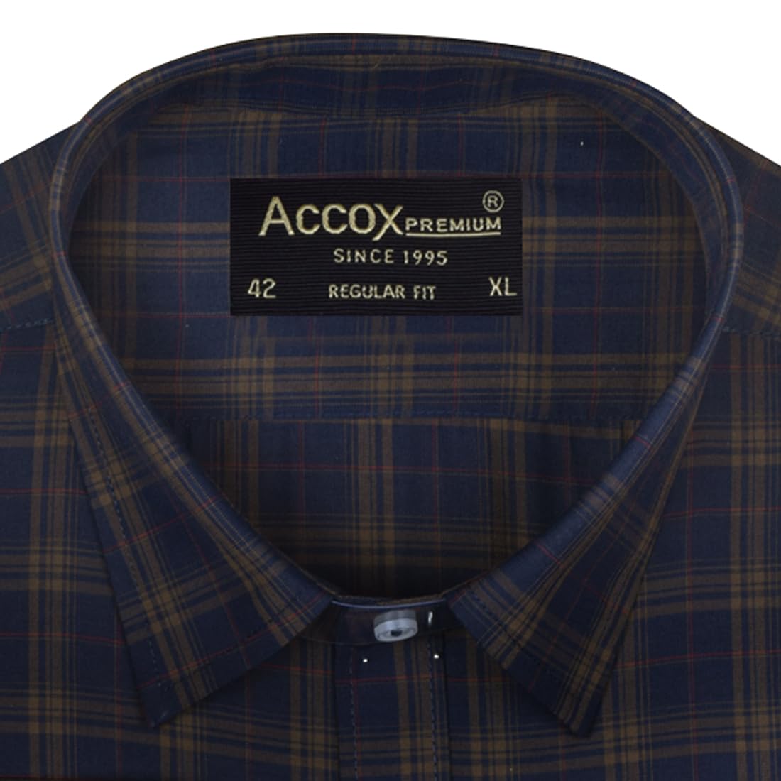 ACCOX Men's Breathable Cotton Full Long Sleeves Checkered Regular Fit Formal Shirt for Men (O_GCR395)