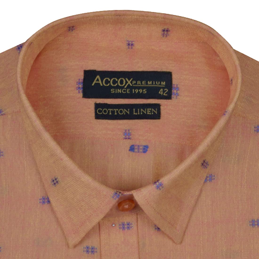 Accox Men's Cotton Linen Printed Formal Shirt (B098F7HDKP)