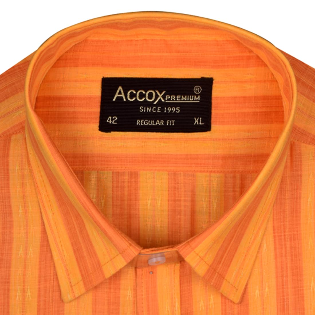 ACCOX Men's Breathable Cotton Half Sleeves Striped Regular Fit Formal Shirt for Men (O_GCR380)
