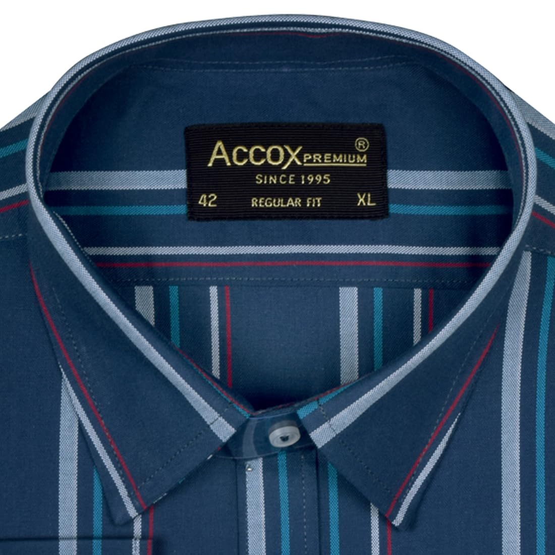 ACCOX Men's Breathable Cotton Full Long Sleeves Checkered Striped Regular Fit Formal Shirt for Men (O_GCR391)