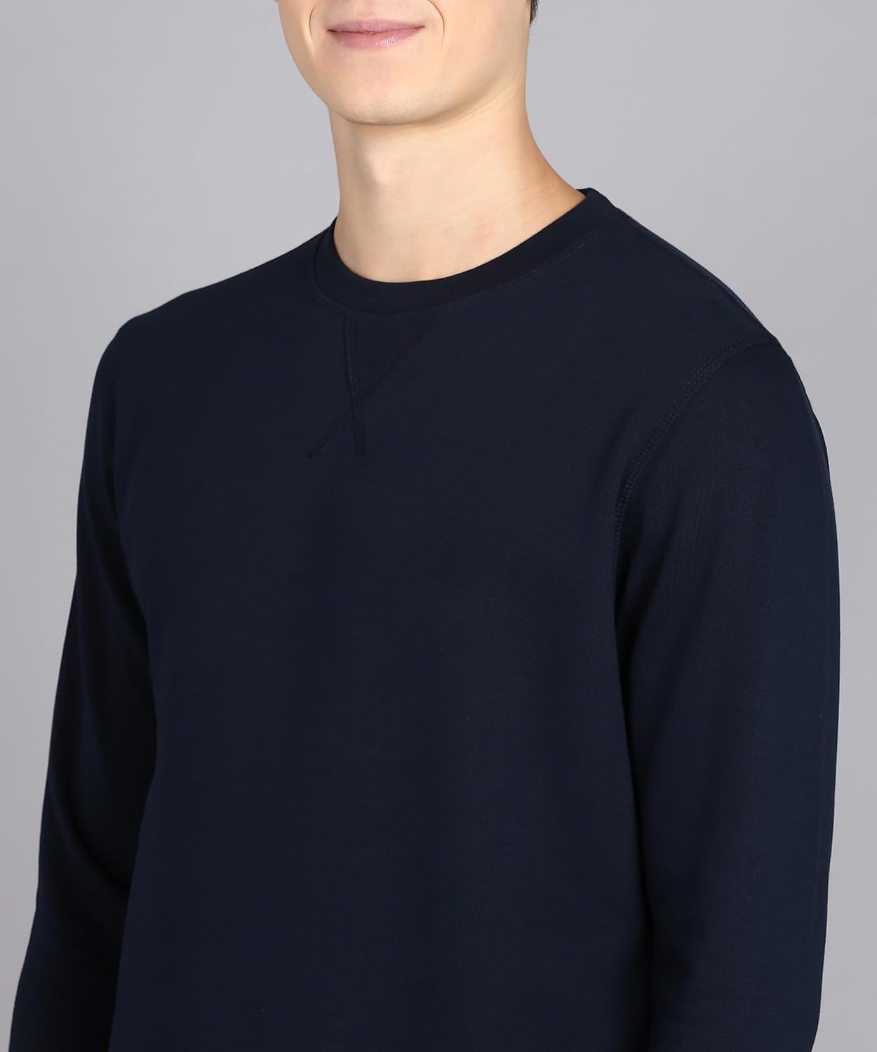 Alan Jones Clothing Men's Crew Neck Solid Pure Cotton Sweatshirt