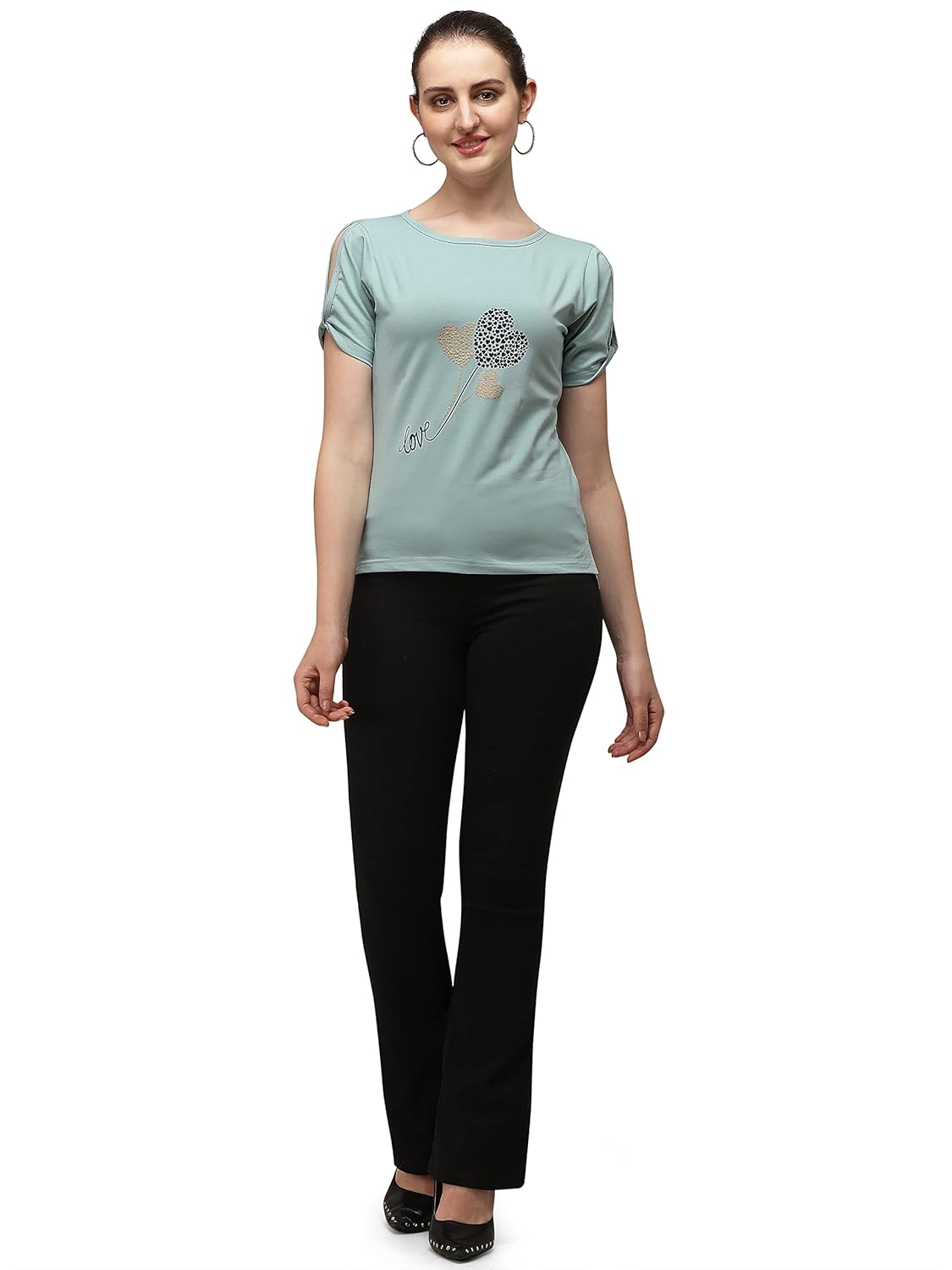 GRECIILOOKS Women's Regular Fit Printed Top Women's Regular Fit Printed Top T-Shirt