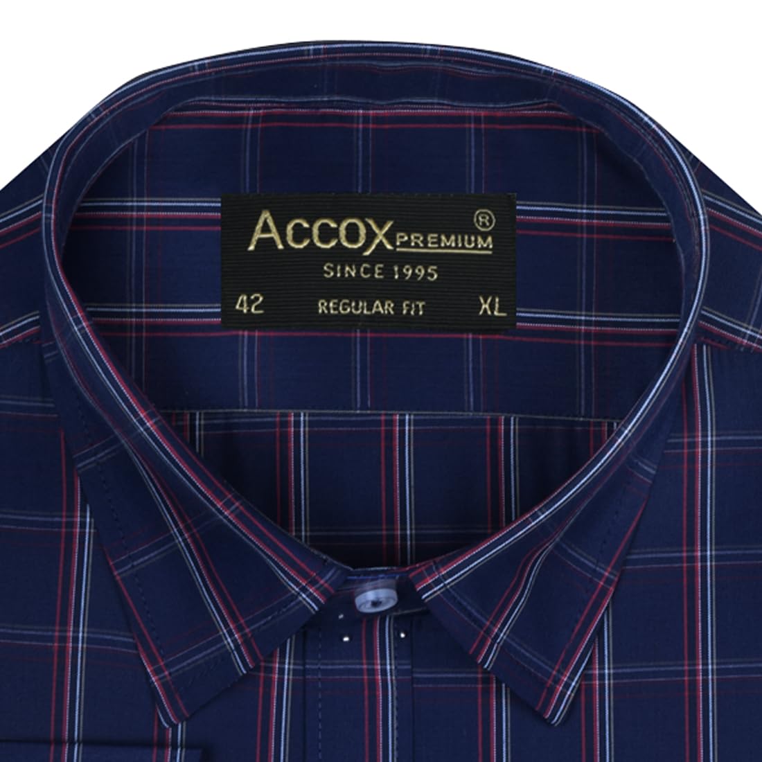 ACCOX Men's Breathable Cotton Full Long Sleeves Checkered Regular Fit Formal Shirt for Men (O_GCR393)