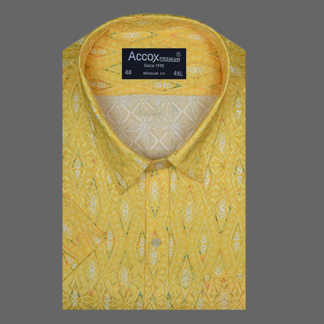 Accox Men's Cotton Printed Formal Shirt (B0DJ5K7721)