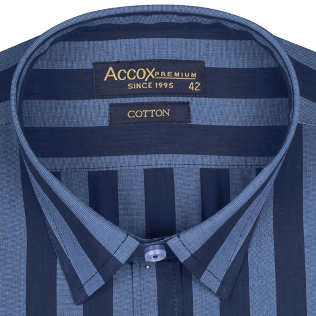 Accox Men's Cotton Striped Formal Shirt (B0D7VSGLNN)