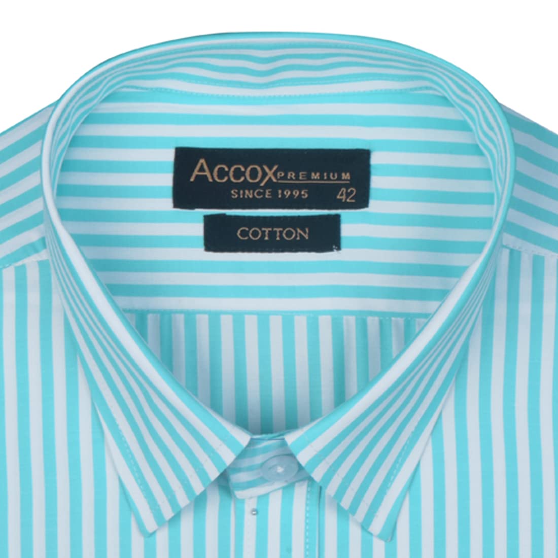 ACCOX Men's Striped Full Long Sleeves Regular Fit Cotton Formal Checkred Shirts(GCR65)