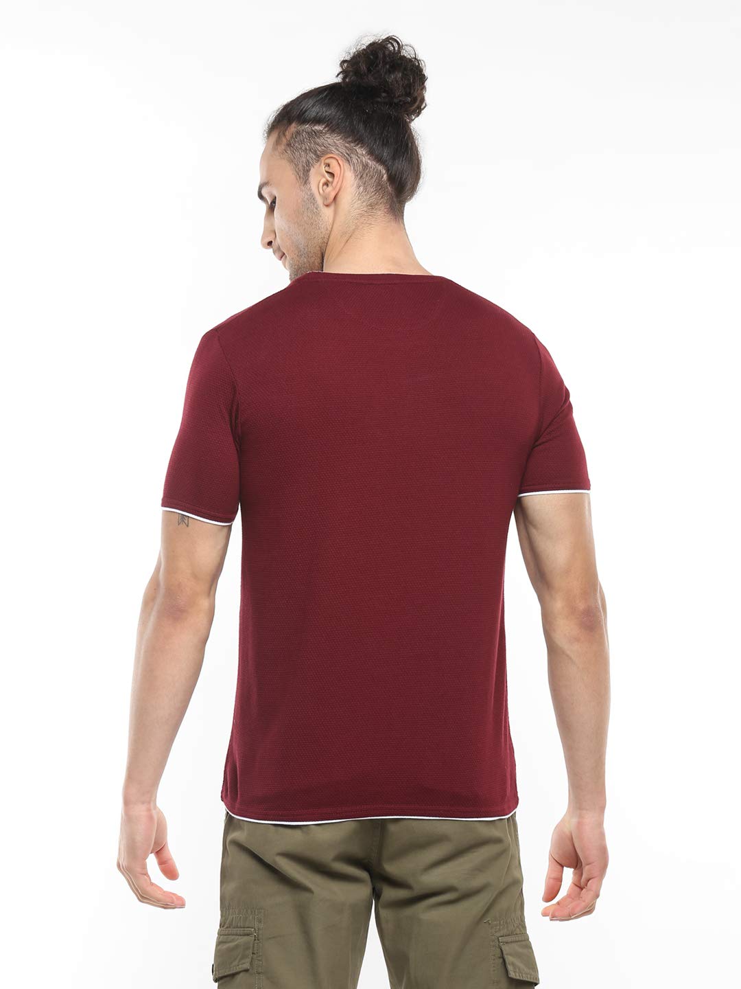 Alan Jones Clothing Men's Double Collar Round Neck Regular Fit T-Shirt-4