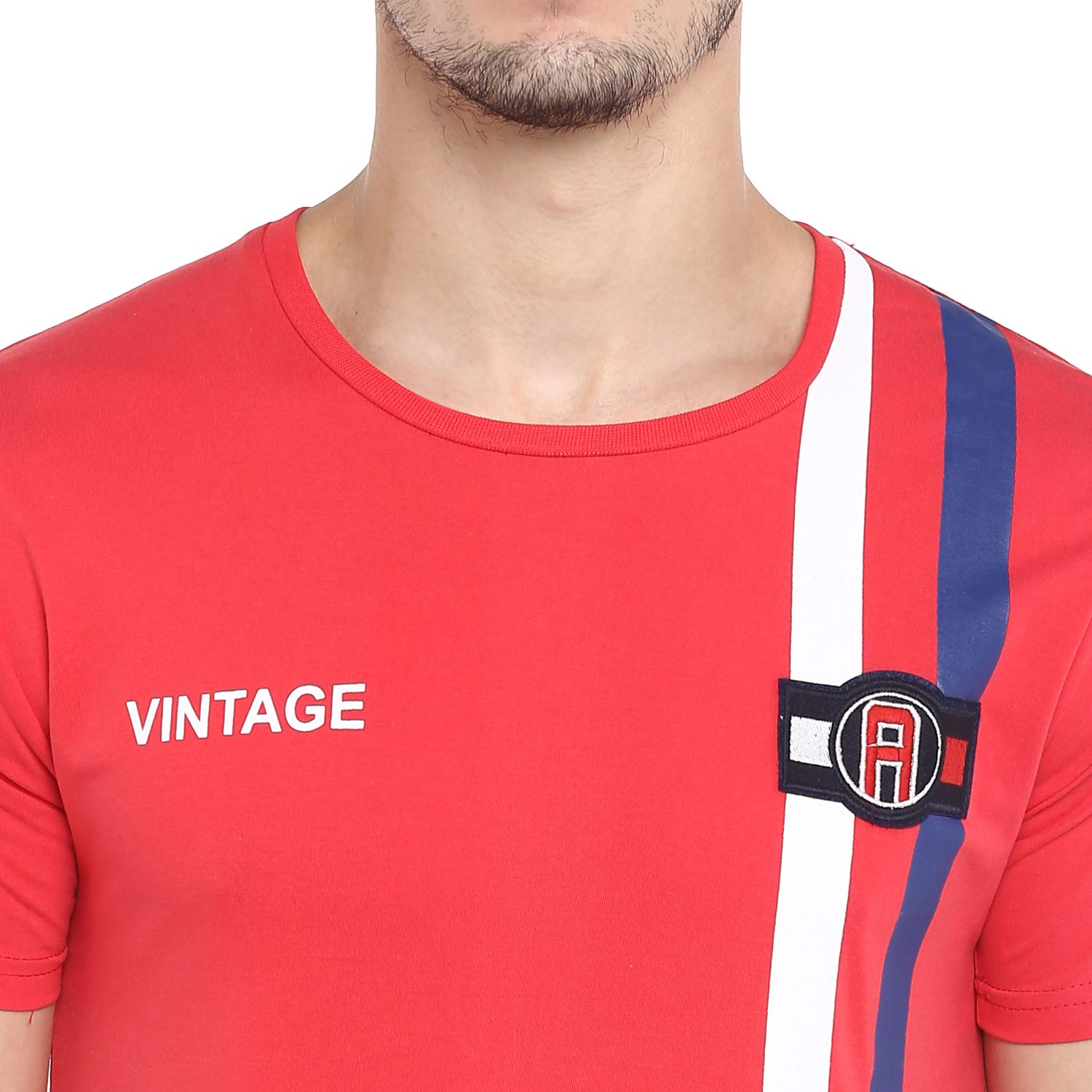 Alan Jones Clothing Men Clothing Printed Lycra Half Sleeves Slim Fit Tshirt-5