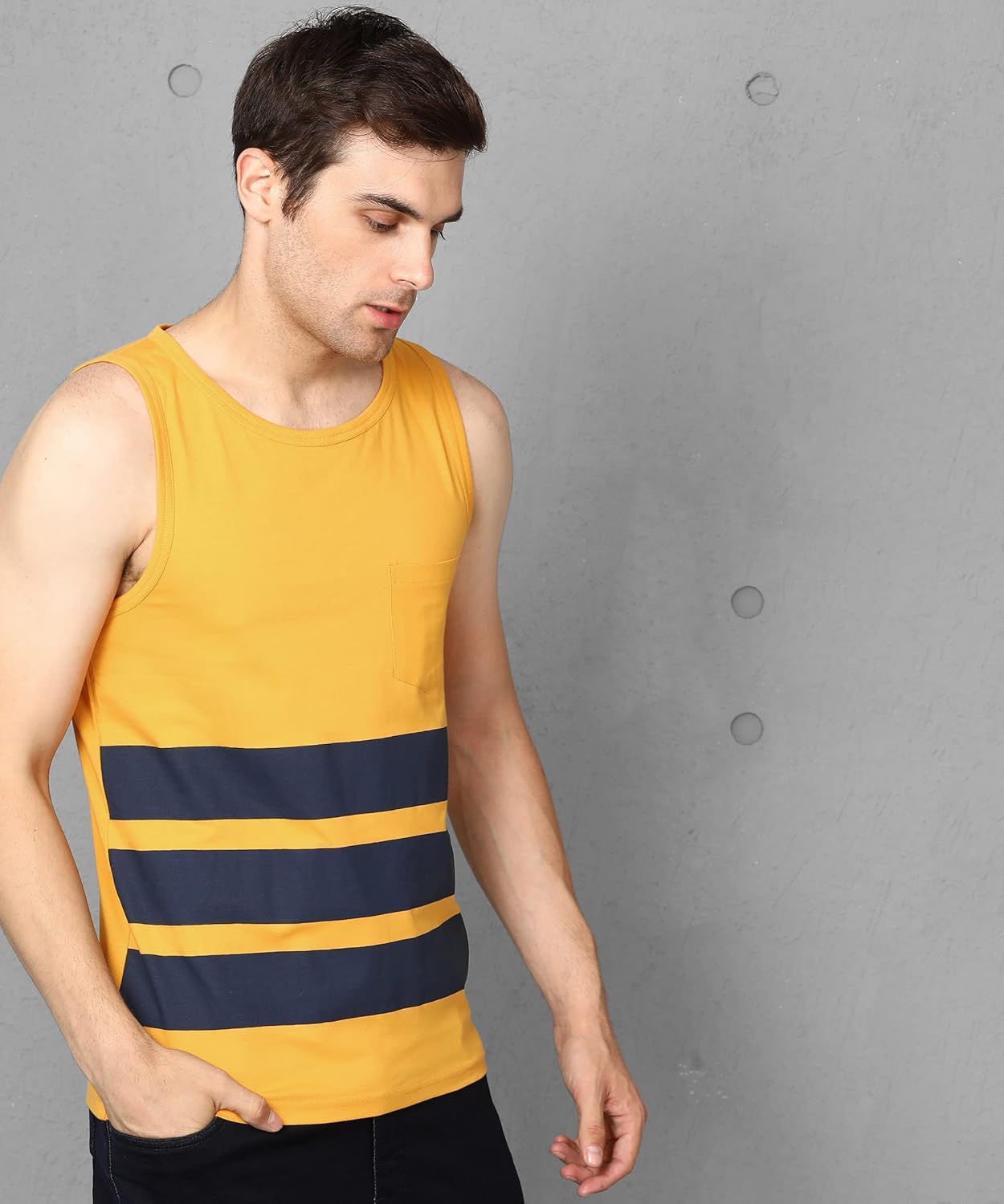 Alan Jones Clothing Men's Cotton Regular Fit Sleeveless T-Shirt-4