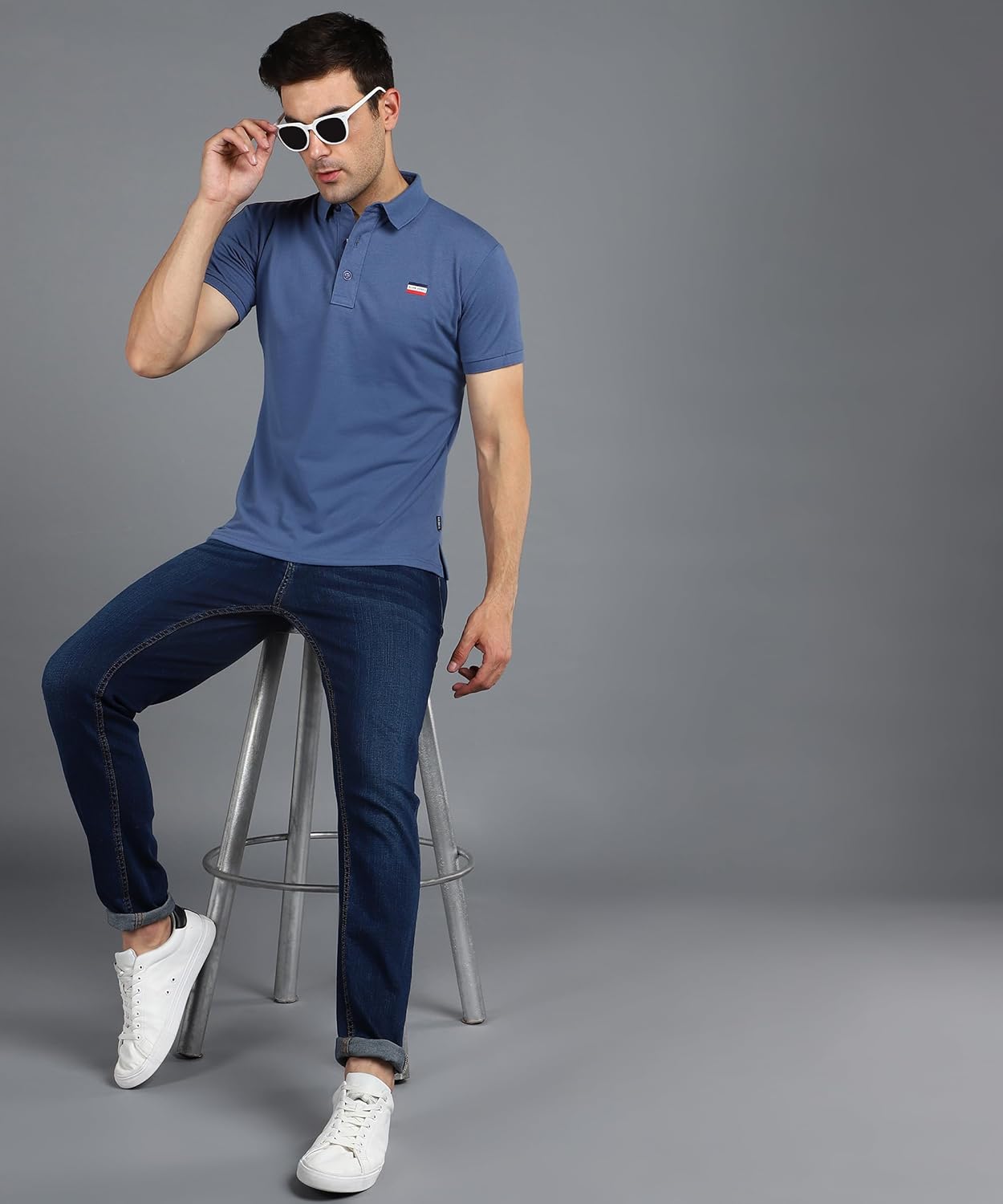 Alan Jones Clothing Men's Solid Slim Fit Polo T-Shirt-4