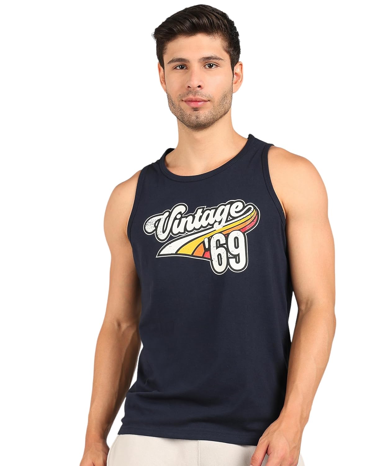 Alan Jones Clothing Men's Cotton Sleeveless Regular Fit T-Shirt-1