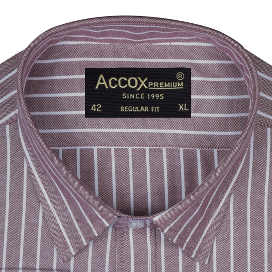 ACCOX Men's Breathable Cotton Full Long Sleeves Striped Regular Fit Formal Shirt for Men (O_GCR382)