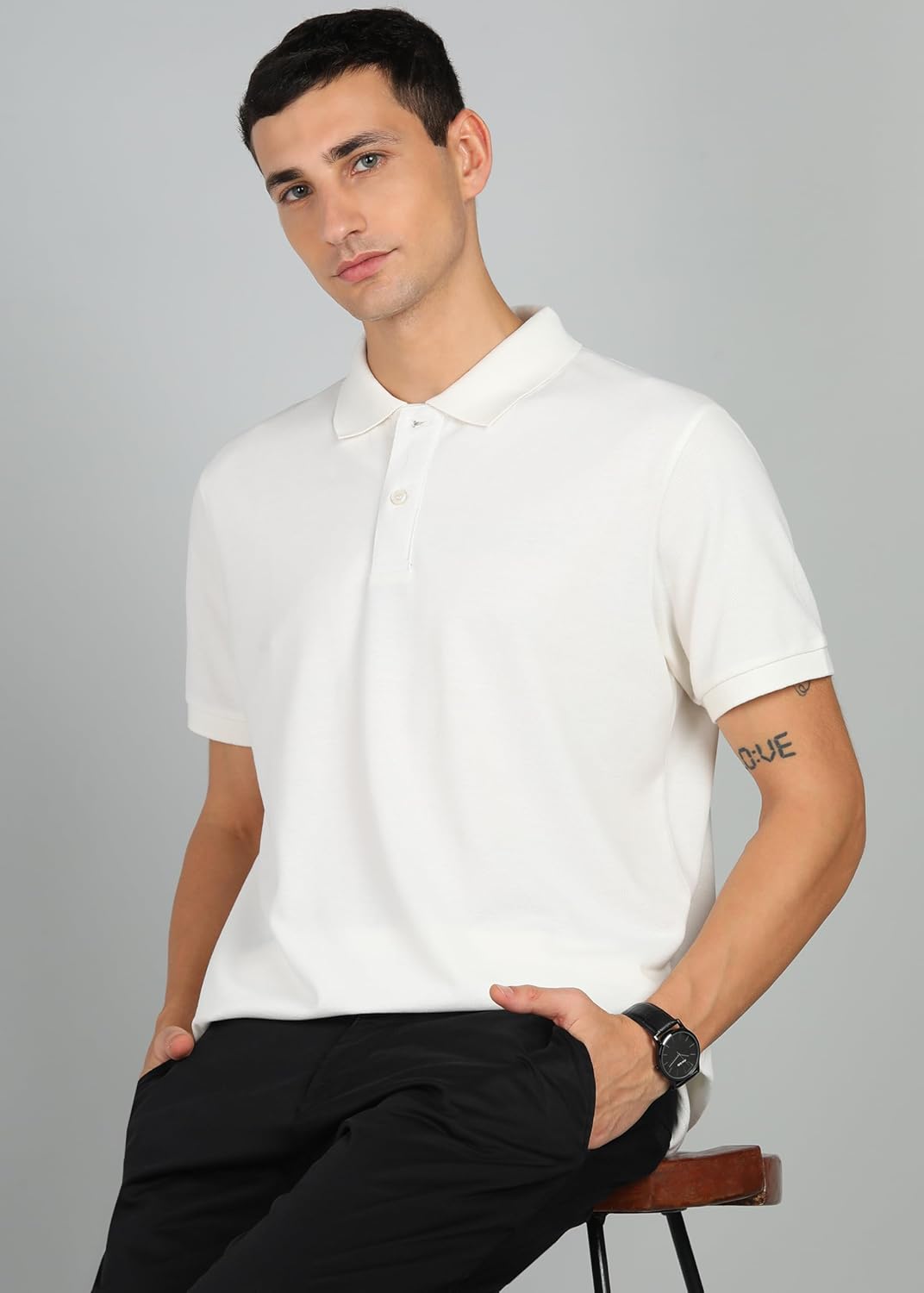 Alan Jones Clothing Solid Men's Polo Neck Regular Fit T-Shirt-5