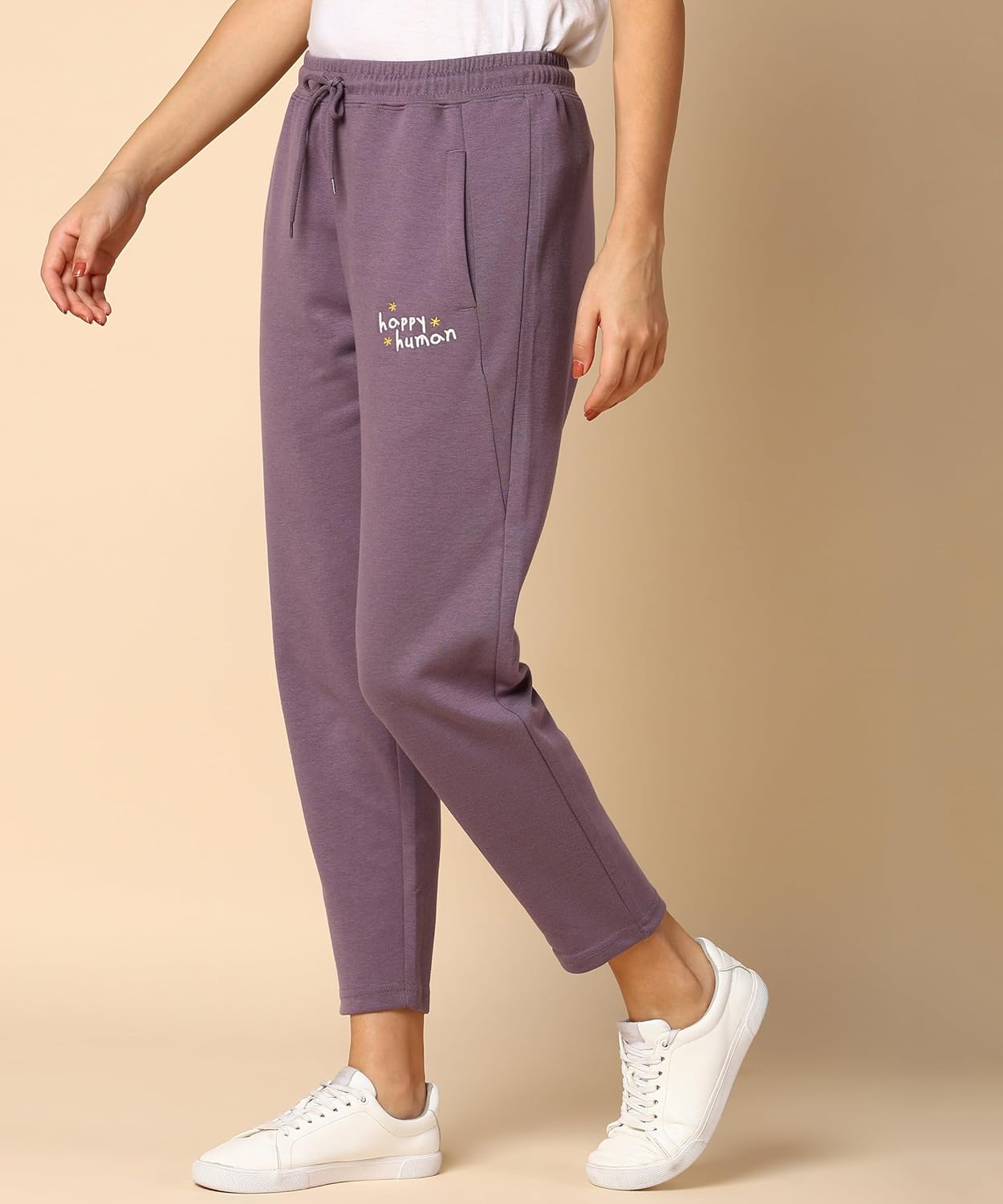 Alan Jones Clothing Women's Solid Comfort Fit Cotton Joggers Track Pant