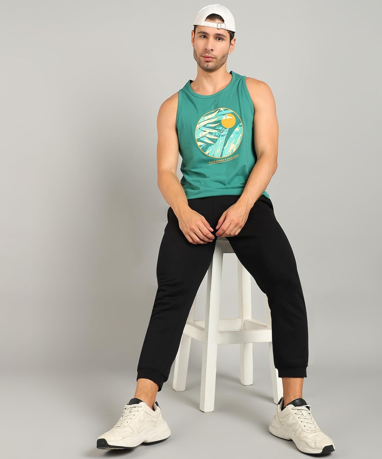 Alan Jones Clothing Men's Cotton Sleeveless Regular Fit T-Shirt-3