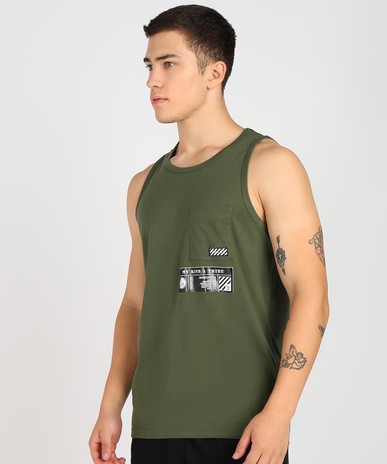 Alan Jones Clothing Men's Cotton Sleeveless Regular Fit T-Shirt-2