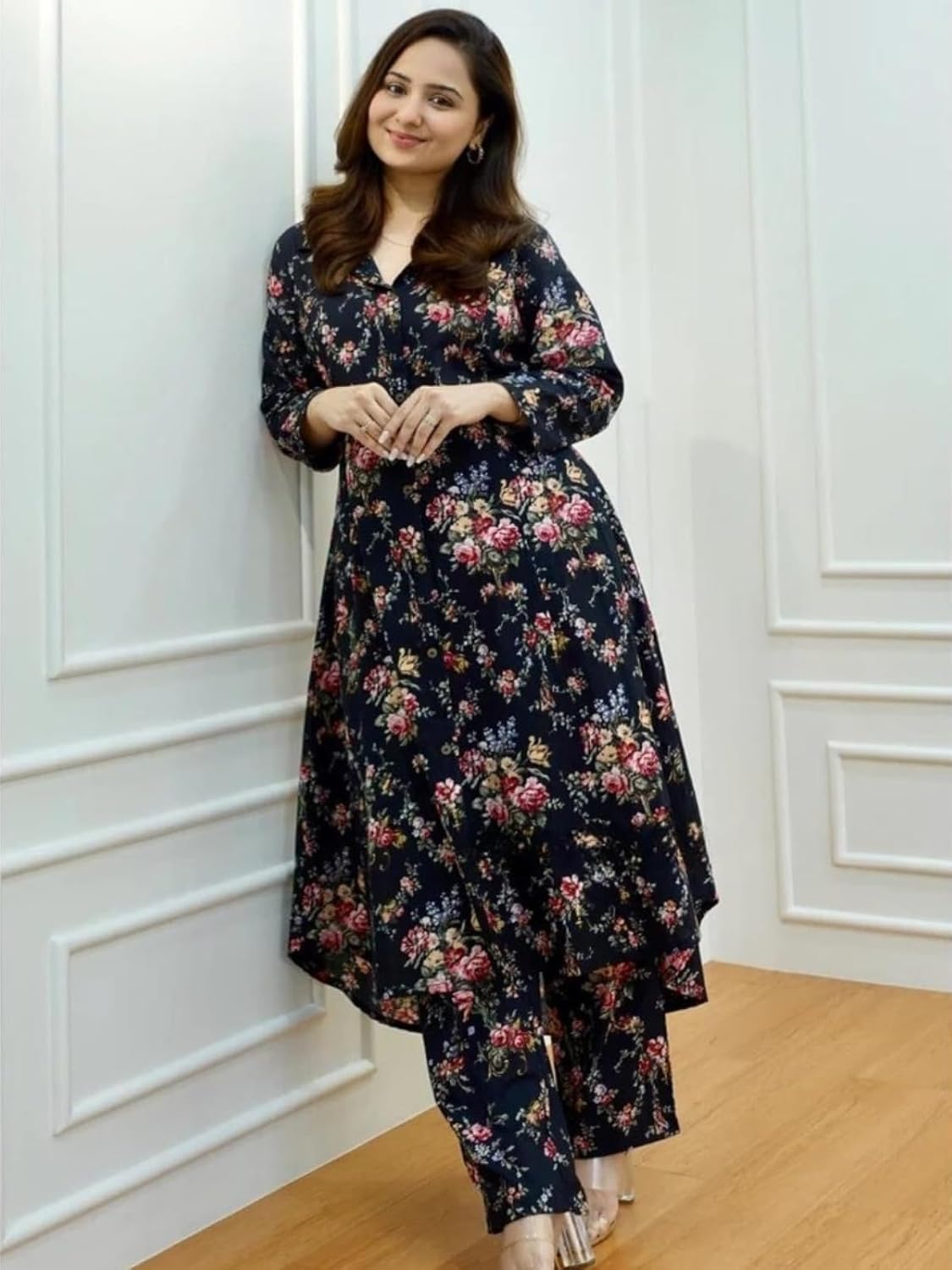 GRECIILOOKS Women's Cotton Blend Kurta Set