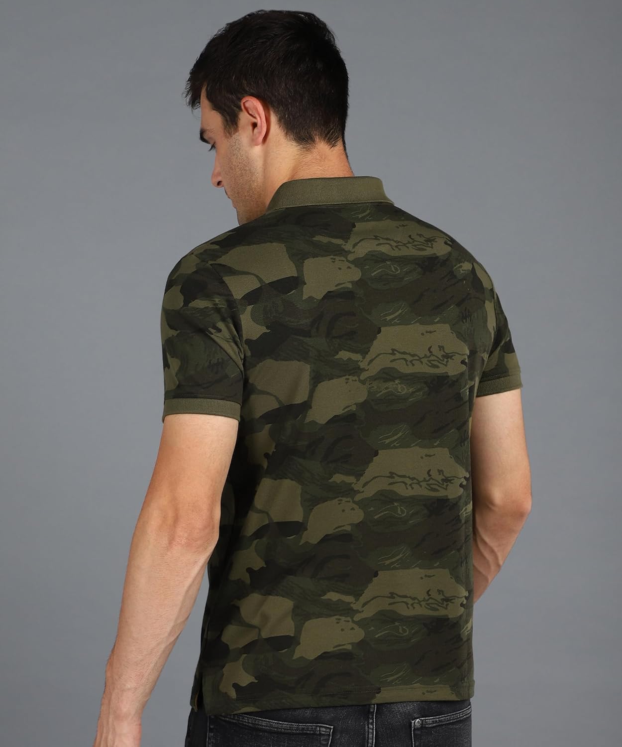 Alan Jones Clothing Men's Slim Fit Printed Collar Neck Polo T-Shirt-5