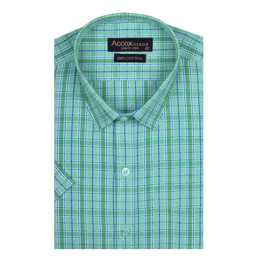 Accox Men's Cotton Checkered Formal Shirt (B08KGFGXX5)