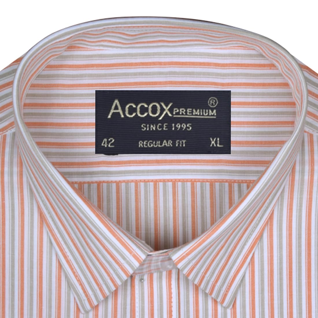 ACCOX Men's Breathable Cotton Half Sleeves Striped Regular Fit Formal Shirt for Men (O_GCR408)