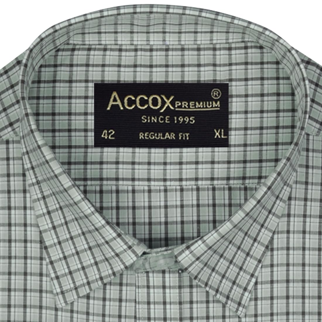 ACCOX Men's Breathable Cotton Full Long Sleeves Checkered Regular Fit Formal Shirt for Men (O_GCR399)
