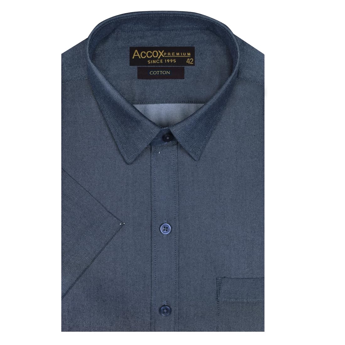 Accox Men's Cotton Plain Formal Shirt (B0DJR8HXJV)