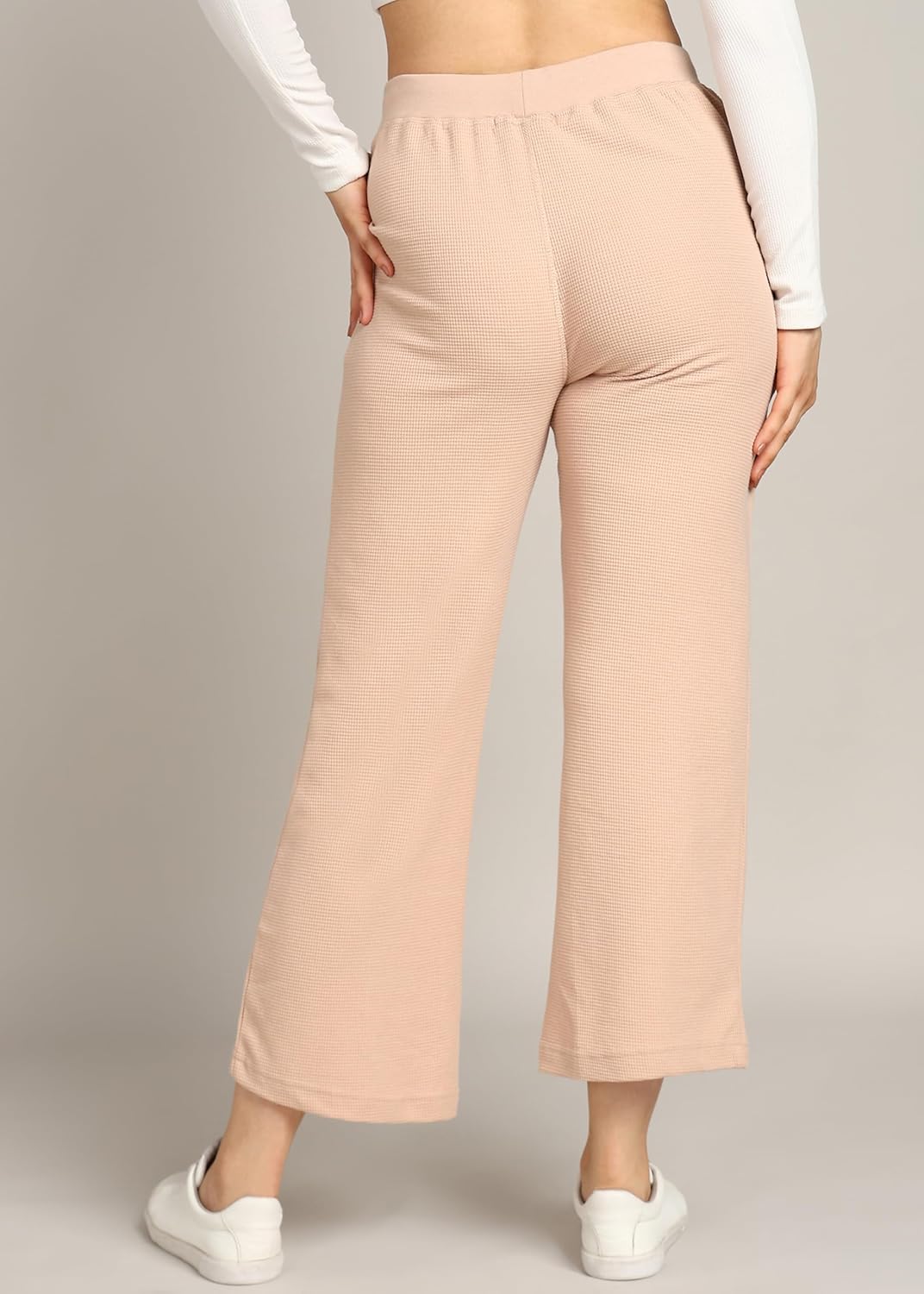 Alan Jones Clothing Women's Solid Stretch Waffle Straight Pants