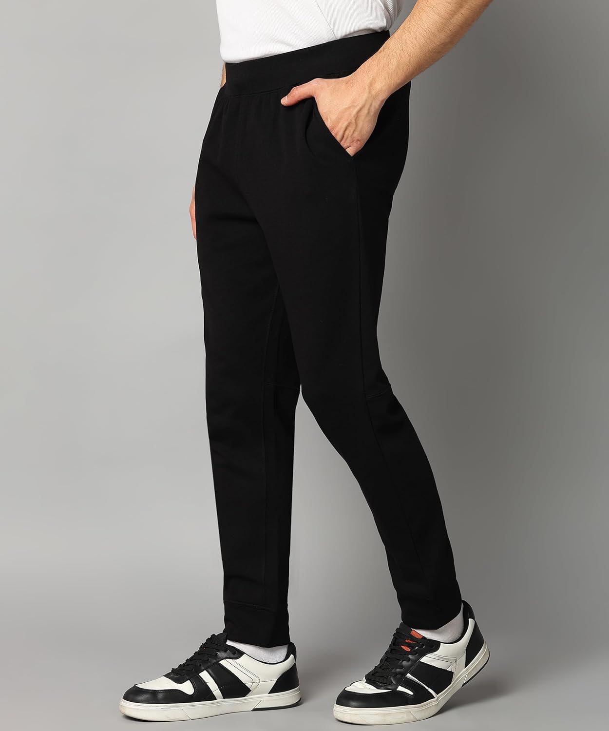 Alan Jones Clothing Men's Stretchable Solid Cotton Trackpant