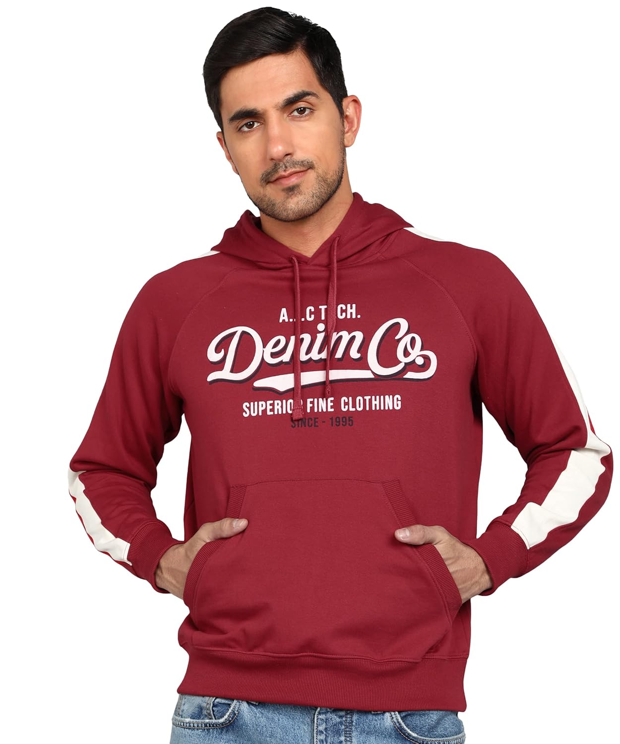 Buy Online Alan Jones Clothing Men's Cotton Blend Hooded Neck Hoodies
